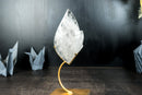 Flammenskulptur aus klarem Quarzkristall auf Ständer