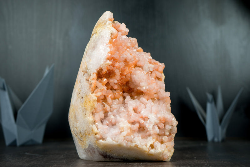 Spectacular Pink Amethyst Geode, Self-Standing with Rare Natural Rose Amethyst Druzy