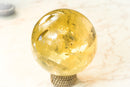 AAA Natural Citrine Hand Carved Sphere, Genuine Real Golden Honey Citrine, 5 In. 6 Lb.