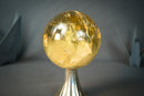 AAA Natural Citrine Hand Carved Sphere, Genuine Real Golden Honey Citrine, 5 In. 6 Lb.