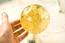 AAA Natural Citrine Hand Carved Sphere, Genuine Real Golden Honey Citrine, 5 In. 6 Lb.