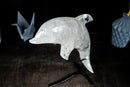 Clear Quartz Dolphin Sculpture, Hand Carved in Natural Clear Quartz