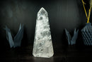 Natural Clear Quartz Obelisk Tower with High-Grade Clear Crystal, Large, Highly Energetic from Diamantina, Brazil