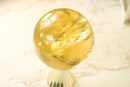 AAA Natural Citrine Hand Carved Sphere, Genuine Real Golden Honey Citrine, 5 In. 6 Lb.
