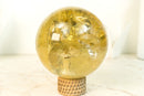 AAA Natural Citrine Hand Carved Sphere, Genuine Real Golden Honey Citrine, 5 In. 6 Lb.