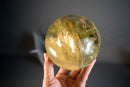 AAA Natural Citrine Hand Carved Sphere, Genuine Real Golden Honey Citrine, 5 In. 6 Lb.