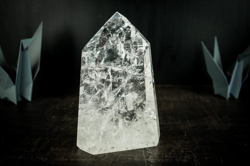 Großer Turmgenerator aus kristallklarem Quarz von Diamantina