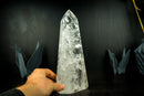 Natural Clear Quartz Obelisk Tower with High-Grade Clear Crystal, Large, Highly Energetic from Diamantina, Brazil