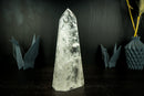 Natural Clear Quartz Obelisk Tower with High-Grade Clear Crystal, Large, Highly Energetic from Diamantina, Brazil