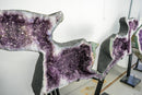 Sculptural Capybara-Shaped Geodes, Large, Natural Amethyst Geode Pair