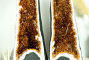 The King and Queen Pair of Citrine Geode Cathedrals with Madeira Citrine on White Agate - E2D Crystals & Minerals