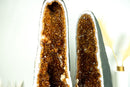 The King and Queen Pair of Citrine Geode Cathedrals with Madeira Citrine on White Agate - E2D Crystals & Minerals