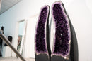 6.3 Ft Tall Pair of Giant Amethyst Geodes with High - Grade Dark Purple Druzy - E2D Crystals & Minerals