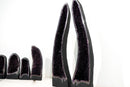 Pair of Tall AAA Amethyst Cathedral Geodes with Grape Jelly Purple Sparkling Druzy - E2D Crystals & Minerals