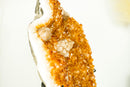 Citrine Cluster with Rare Flower Stalactite, AAA Golden Yellow Citrine Color and Calcite - E2D Crystals & Minerals
