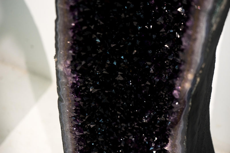 Pair of Tall AAA Amethyst Cathedral Geodes with Grape Jelly Purple Sparkling Druzy - E2D Crystals & Minerals