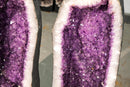 Large Pair of Lavender Amethyst Geode Cathedrals with Sparkly Large Druzy and Clear Crystal Frame - E2D Crystals & Minerals