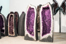 Large Pair of Lavender Amethyst Geode Cathedrals with Sparkly Large Druzy and Clear Crystal Frame - E2D Crystals & Minerals