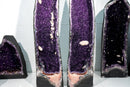 Fantastic 4.7 Ft Pair of Amethyst Cathedral Geodes – High - Grade Sparkly Purple Amethyst with Calcite Inclusions, 506 Lb - E2D Crystals & Minerals
