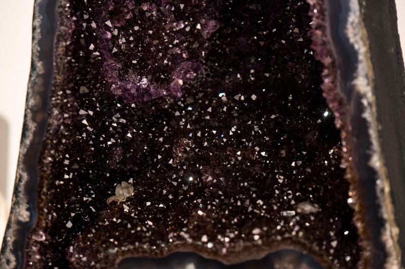 Rare Black Galaxy Amethyst Geode with Moss Agate Matrix - E2D Crystals & Minerals