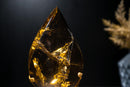 Genuine Natural Citrine Flame Sculpture with AAA-Grade, Golden Orange Interior
