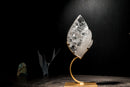 Clear Quartz Flame Sculpture, Hand-Carved Crystal set on Stand