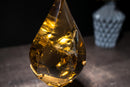 Genuine Natural Citrine Flame Sculpture with AAA-Grade, Golden Orange Interior