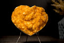 Gorgeous Natural Citrine Heart with Intense Sparkly Yellow Druzy and Natural Flower Rosettes - 2.4 Kg - 5.3 lb - Crystal Healing Gift - E2D Crystals & Minerals