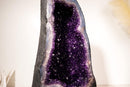 Rare Large Amethyst Geode Cathedral – Violet Purple Druzy with Sky - Blue Lace Agate Frame - 25 Kg - 55 lb - E2D Crystals & Minerals