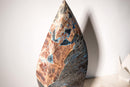 X - Large Natural Teal Blue Crystal Flame Sculpture, AKA Blue Rhodonite, From Brazil, Collection, or Luxury Decor - 41 In. Tall 41 Lb - E2D Crystals & Minerals