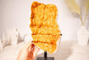 Golden Yellow Citrine Cluster with Sparkling Druzy and Rare Formation - Set on a Custom - Made Stand - 2.8 Kg - 6.2 lb - E2D Crystals & Minerals