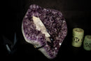 Large Scalonehedral Crystal Calcite Specimen on Purple Amethyst - E2D Crystals & Minerals