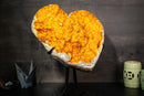 X - Large 22" Golden - Yellow Citrine Heart with Galaxy Druzy - E2D Crystals & Minerals
