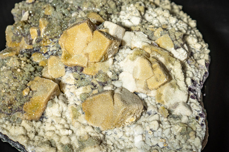 Rare Natural Sugar Amethyst Cluster Plate with Cubic Calcite & Zeolite Inclusions - E2D Crystals & Minerals