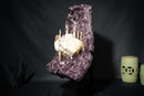 Amethyst Cluster with Rare “Excalibur” Long Scalenohedral Calcite in/on Calcite (Uruguay) – Large Cabinet Specimen - 20.5 In - 37 Lb - E2D Crystals & Minerals