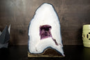 Collection - Grade White Lace Agate Geode with Violet Druzy Cave – Polished, Rare Brazilian Specimen, 7.0 Kg - 15.3 lb - E2D Crystals & Minerals