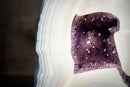 Collection - Grade White Lace Agate Geode with Violet Druzy Cave – Polished, Rare Brazilian Specimen, 7.0 Kg - 15.3 lb - E2D Crystals & Minerals