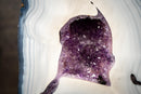 X Rare White Lace Agate Geode with Violet Druzy Cave – Polished, Rare Brazilian Specimen, 7.0 Kg - 15.4 lb - E2D Crystals & Minerals
