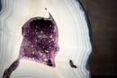 X Rare White Lace Agate Geode with Violet Druzy Cave – Polished, Rare Brazilian Specimen, 7.0 Kg - 15.4 lb - E2D Crystals & Minerals