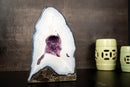 X Rare White Lace Agate Geode with Violet Druzy Cave – Polished, Rare Brazilian Specimen, 7.0 Kg - 15.4 lb - E2D Crystals & Minerals