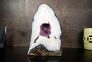 X Rare White Lace Agate Geode with Violet Druzy Cave – Polished, Rare Brazilian Specimen, 7.0 Kg - 15.4 lb - E2D Crystals & Minerals