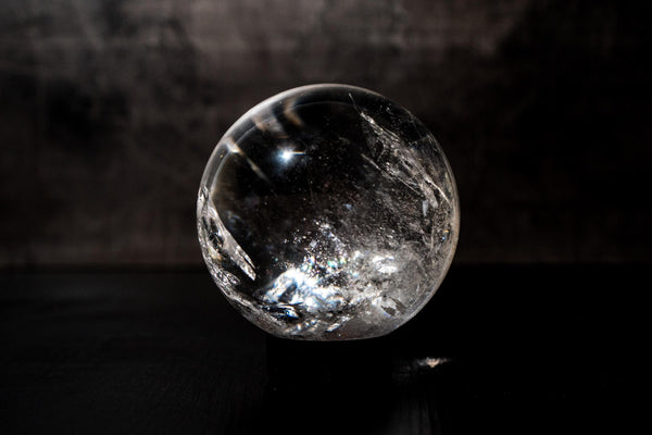 Natural Clear Quartz Sphere – AAA - Grade Crystal Ball, from Diamantina, Brazil - E2D Crystals & Minerals