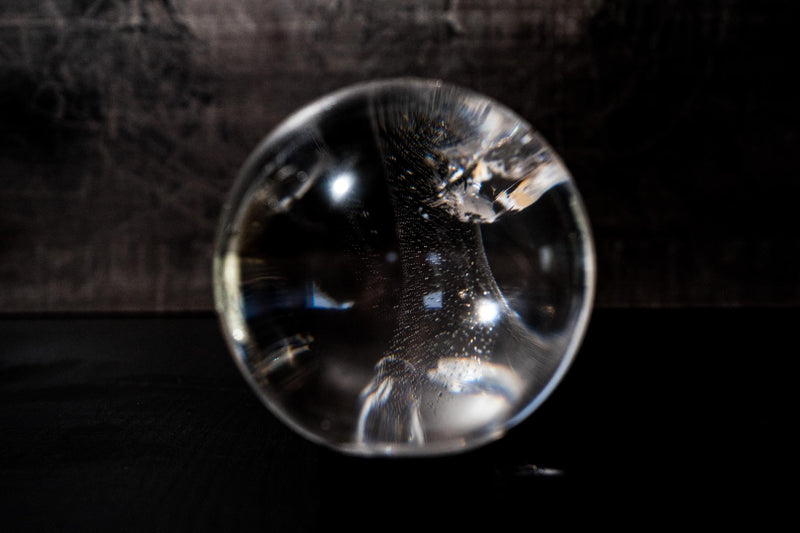 Natural Water - Clear Crystal Quartz Sphere, 98%+ Flawless - E2D Crystals & Minerals