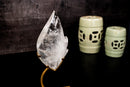 Natural Clear Quartz Flame Sculpture on Stand – Beautiful Crystal Generator for Healing, Home Décor, or Gift - 0.5 Kg - 1.2 lb - E2D Crystals & Minerals