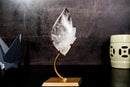 Natural Clear Quartz Flame Sculpture on Stand – Beautiful Crystal Generator for Healing, Home Décor, or Gift - 0.5 Kg - 1.2 lb - E2D Crystals & Minerals