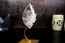 Natural Clear Quartz Flame Sculpture on Stand – Beautiful Crystal Generator for Healing, Home Décor, or Gift - 0.5 Kg - 1.2 lb - E2D Crystals & Minerals