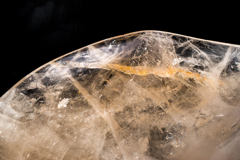 Hand - Carved Smoky Quartz Crystal Bowl – Genuine Quartz Centerpiece for Table, Altar, or Fruit Display - 20" x 8.2" - E2D Crystals & Minerals