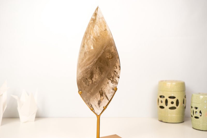 Natural Smoky Quartz Flame Generator with Light Citrine Smoky Color, Natural & Ethical - Large Size: 3.6 Kg - 7.8 lb - E2D Crystals & Minerals