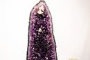 Large Dark Purple Amethyst Geode (AAA Grade) with Sparkling Druzy & Unique Calcite Crystal – Statement Decor, 24" - E2D Crystals & Minerals