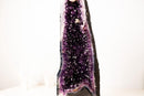 Large Dark Purple Amethyst Geode (AAA Grade) with Sparkling Druzy & Unique Calcite Crystal – Statement Decor, 24" - E2D Crystals & Minerals